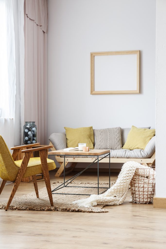 Beige and yellow living room