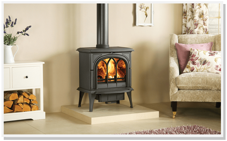 Wood Burning Stove from Real Flame Amongst a Chic and Floral Decor